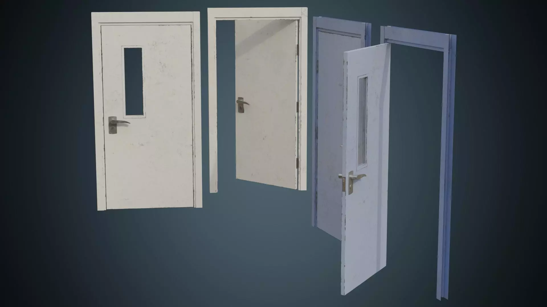 Hospital Door 2B Low-poly 3D model_0