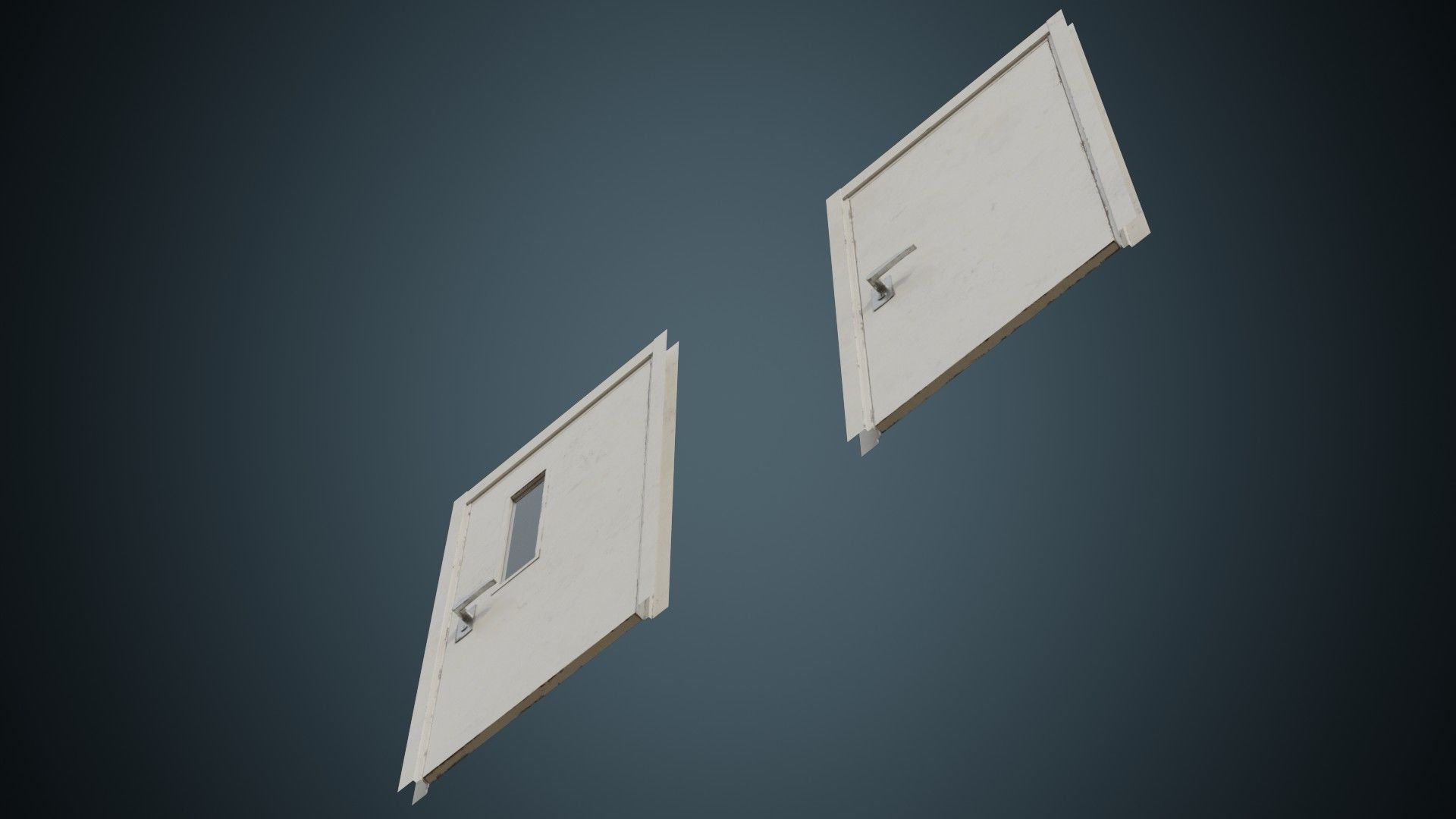 Hospital Door 2B Low-poly 3D model_7