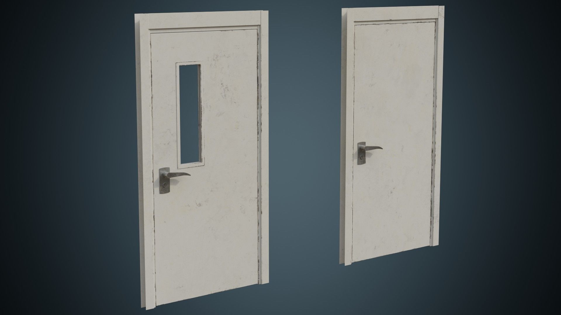 Hospital Door 2B Low-poly 3D model_4