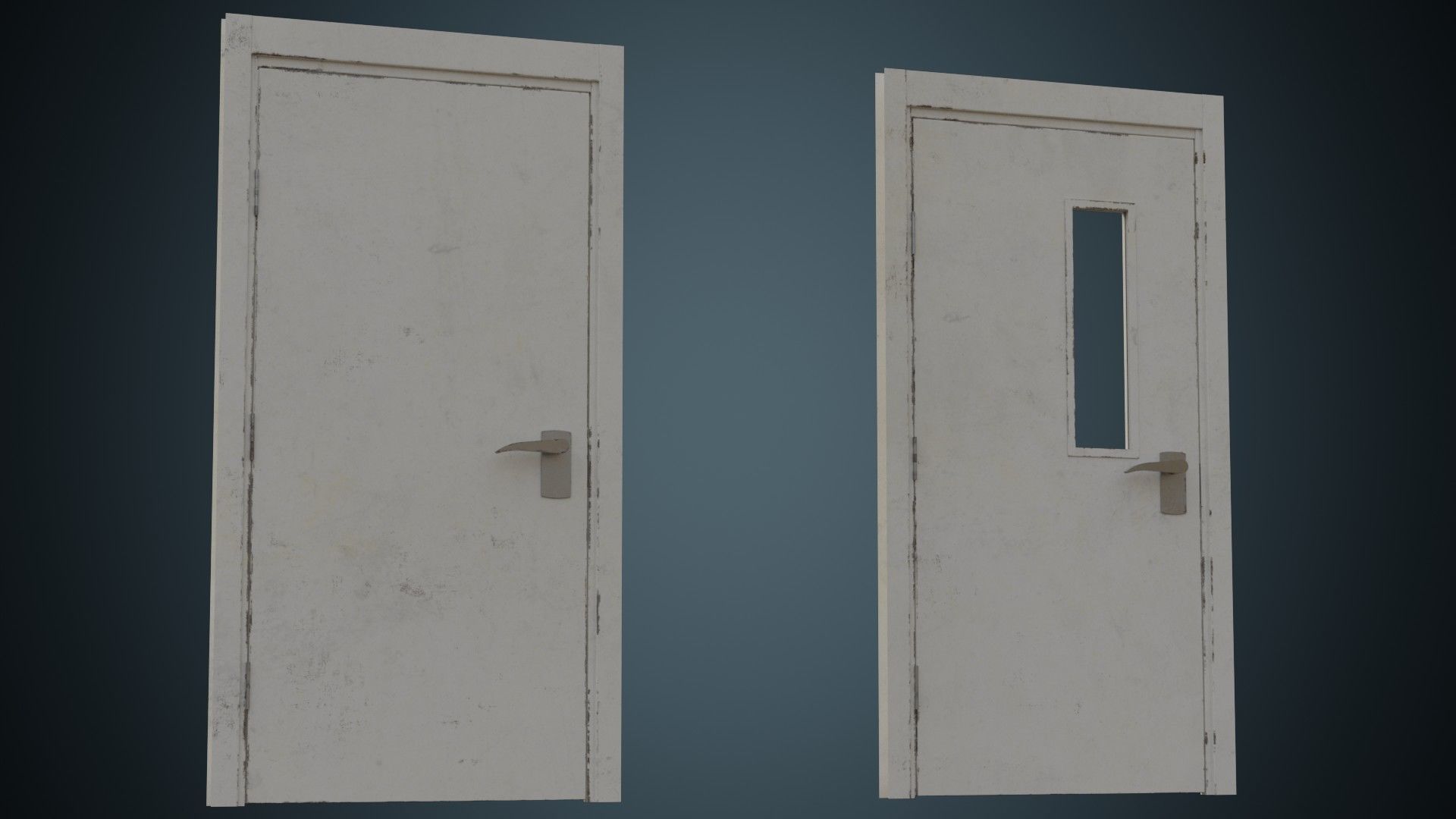 Hospital Door 2B Low-poly 3D model_6