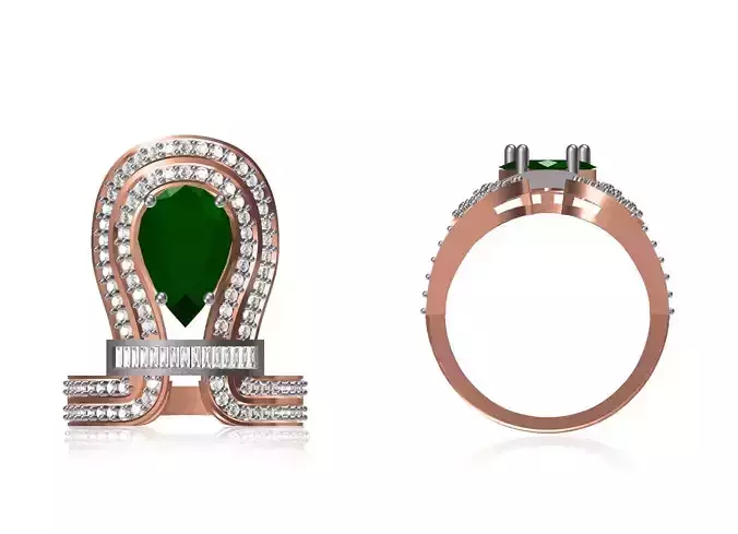 Women Wedding Engagement Ring STL OBJ FBX JCD Details