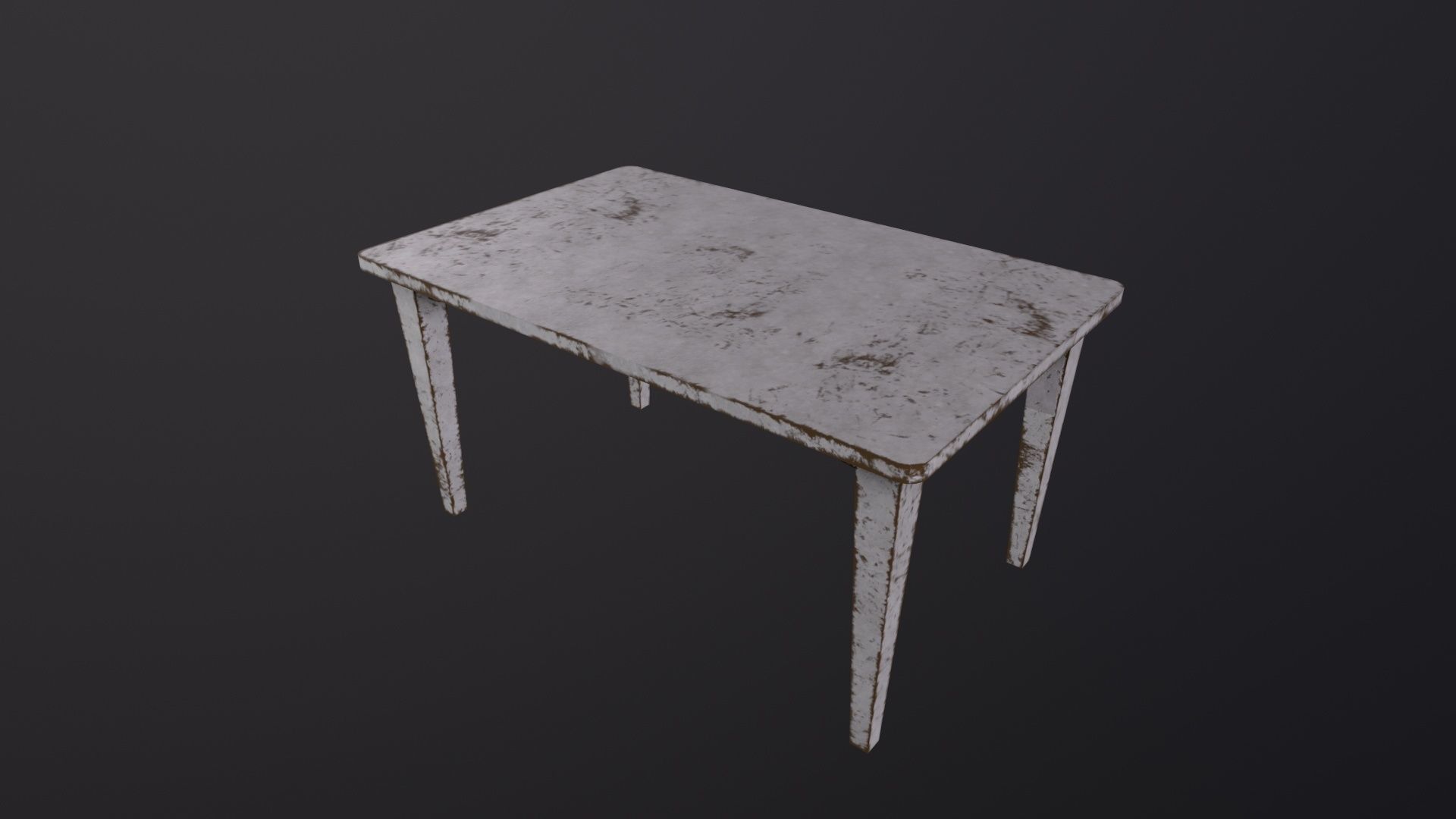 Old wooden table 3D Model Low-poly 3D model_3