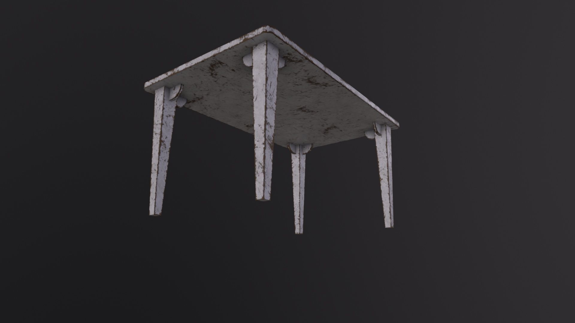 Old wooden table 3D Model Low-poly 3D model_4