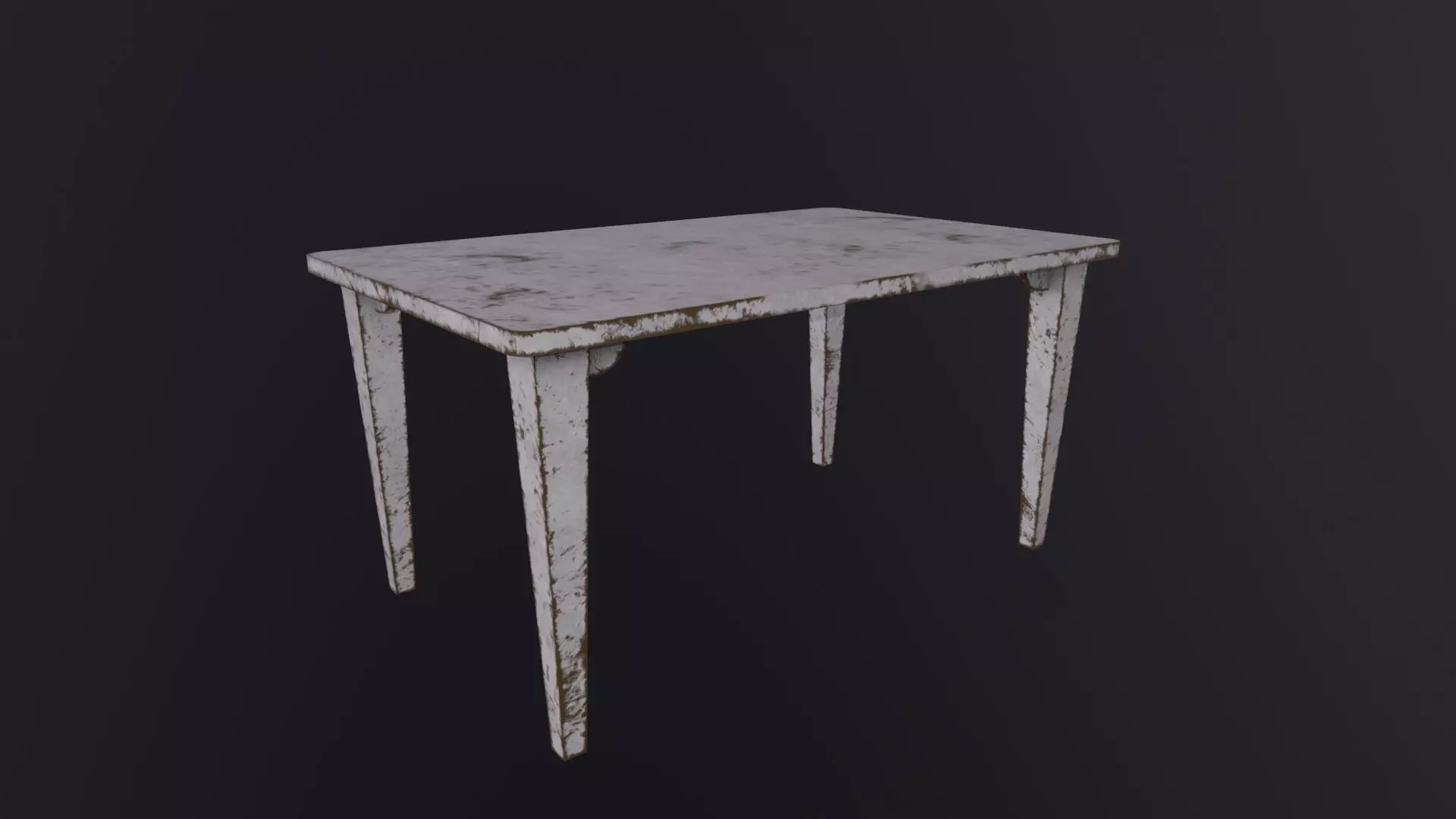 Old wooden table 3D Model Low-poly 3D model_0