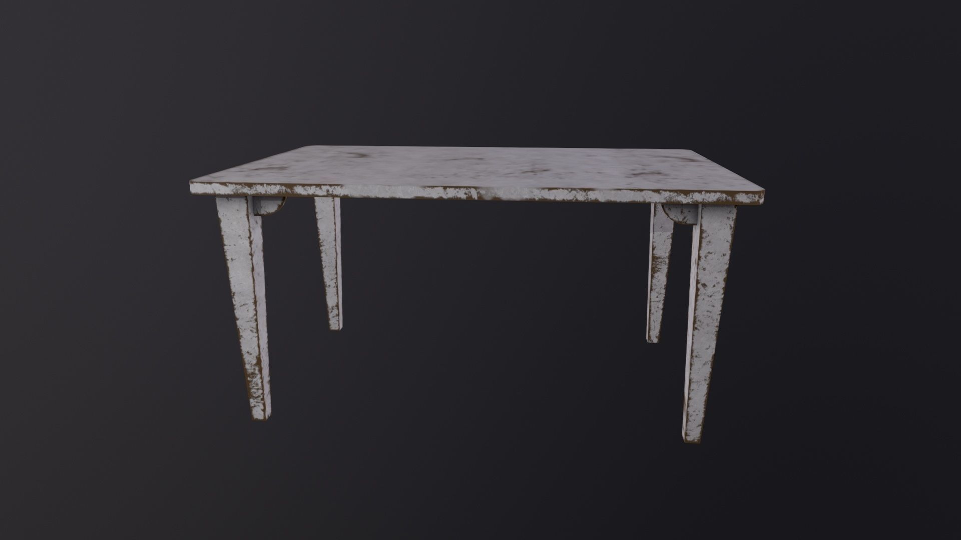 Old wooden table 3D Model Low-poly 3D model_2