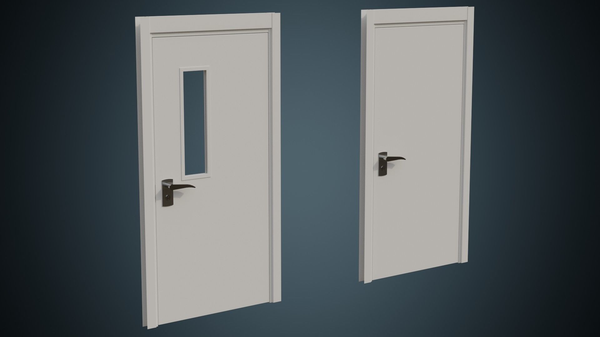 Hospital Door 2 Basic Low-poly 3D model_4