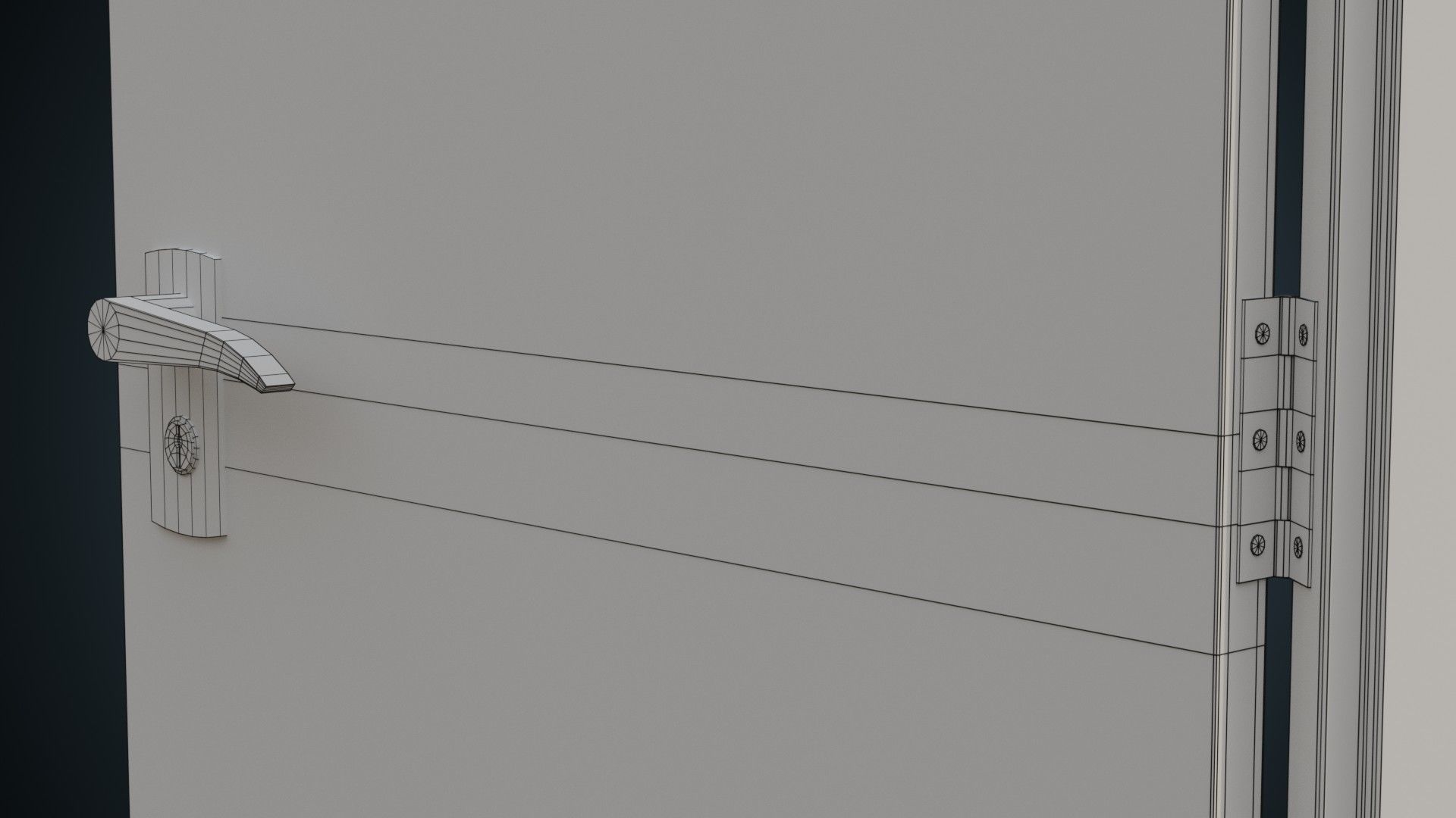 Hospital Door 2 Basic Low-poly 3D model_10