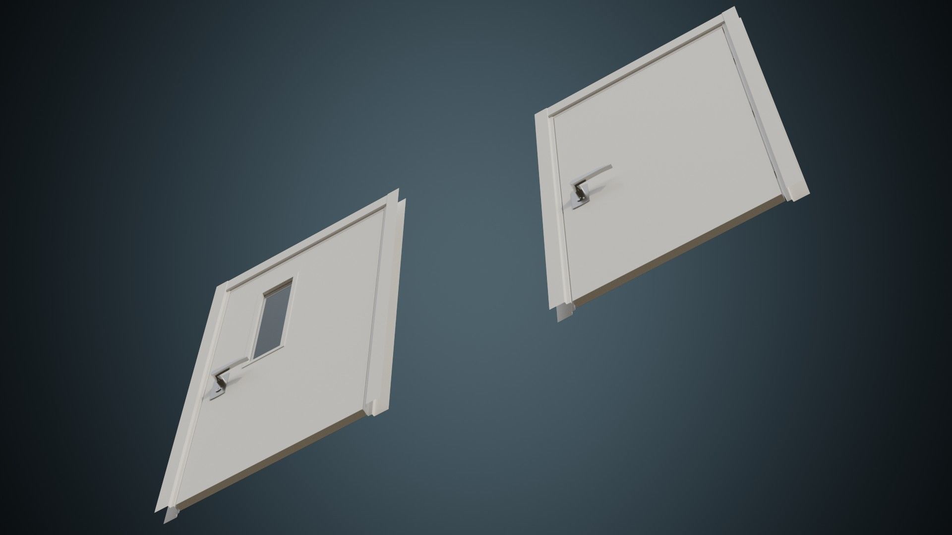 Hospital Door 2 Basic Low-poly 3D model_7