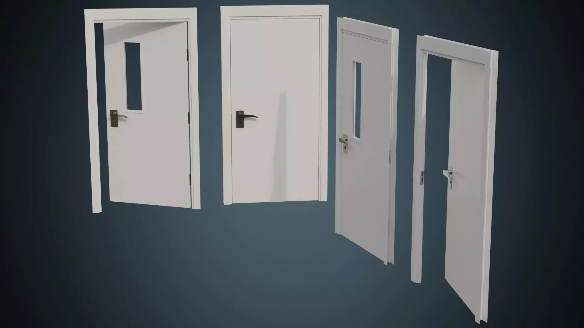 Hospital Door 2 Basic Low-poly 3D model_0