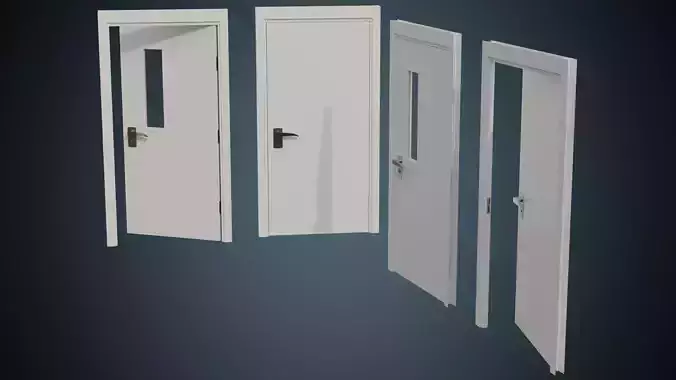 Hospital Door 2 Basic Low-poly 3D model Hospital Door 2 Basic Low-poly 3D model