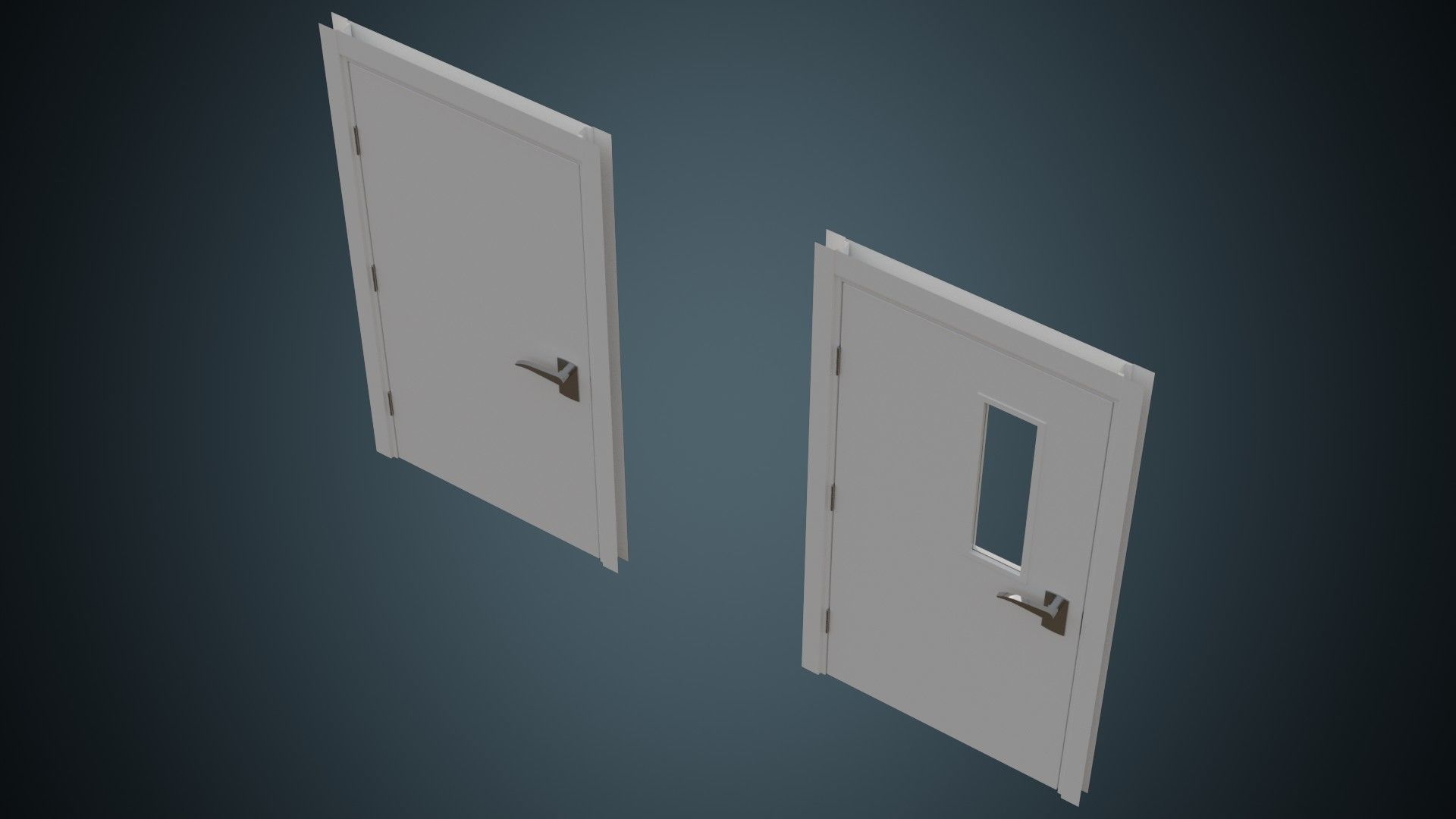 Hospital Door 2 Basic Low-poly 3D model_5