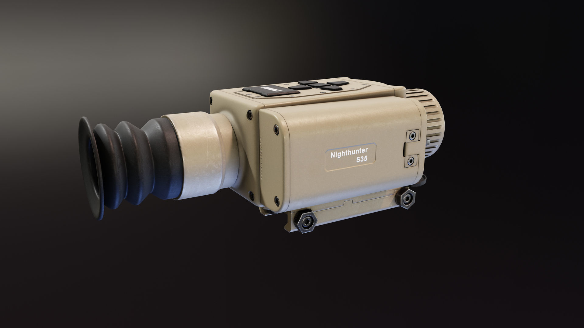 Nighthunter S35 Thermal Scope Low-poly 3D model_3