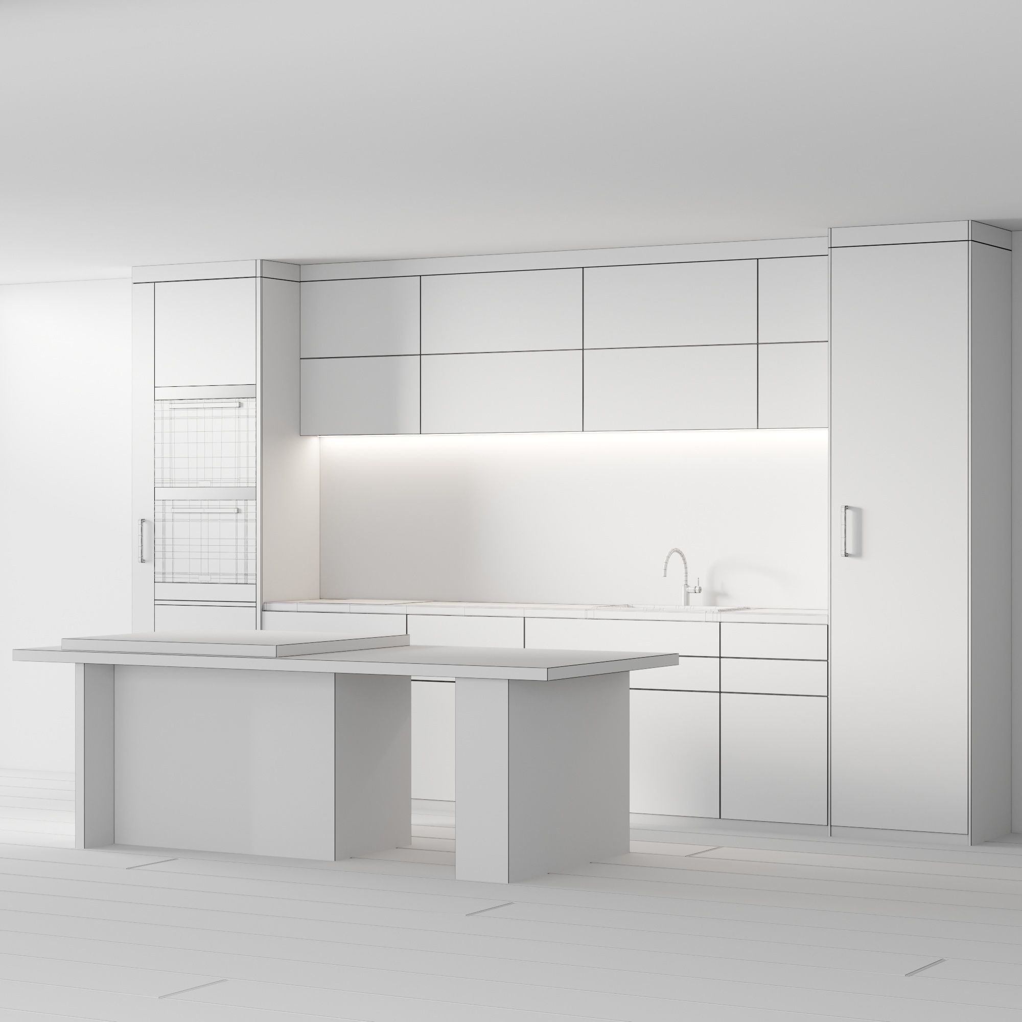 Modern Kitchen 001 3D model_4