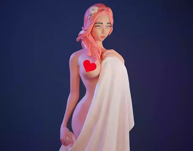 3D Print model - Cute girl in a towel c 3D print model