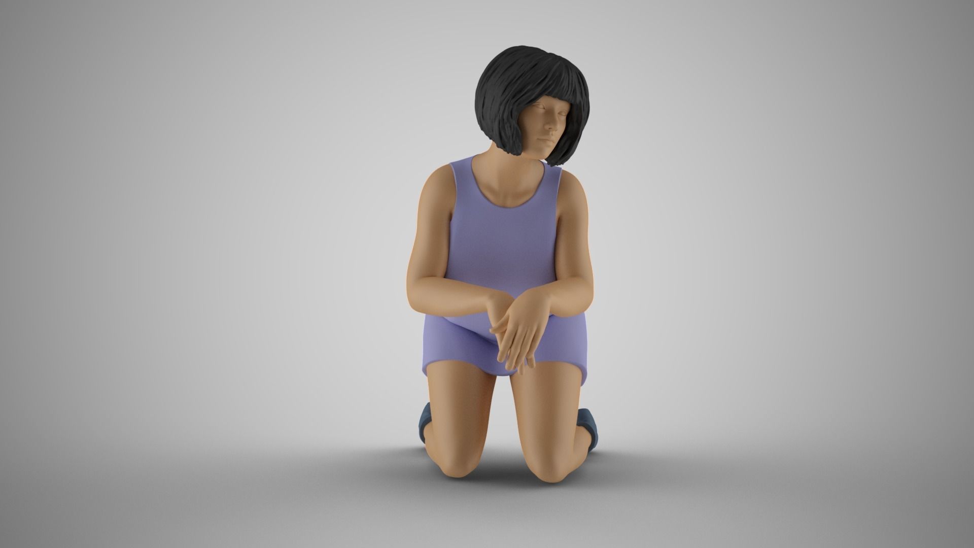 Woman Leaning with Arms 3D print model_4