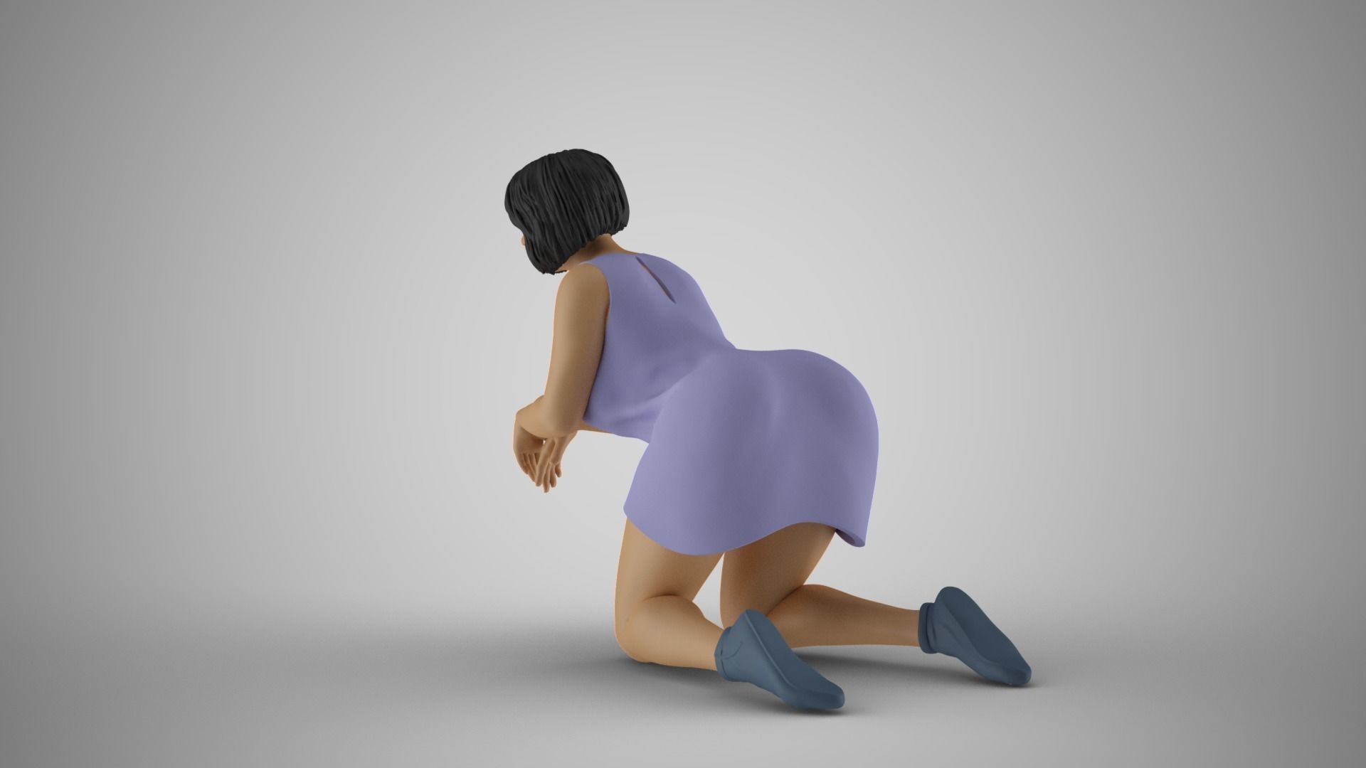Woman Leaning with Arms 3D print model_9