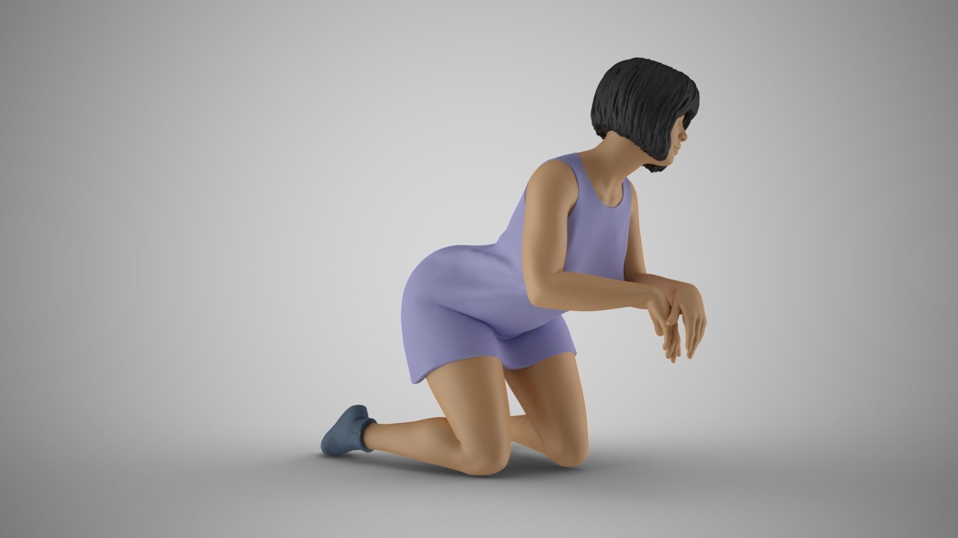 Woman Leaning with Arms 3D print model_6