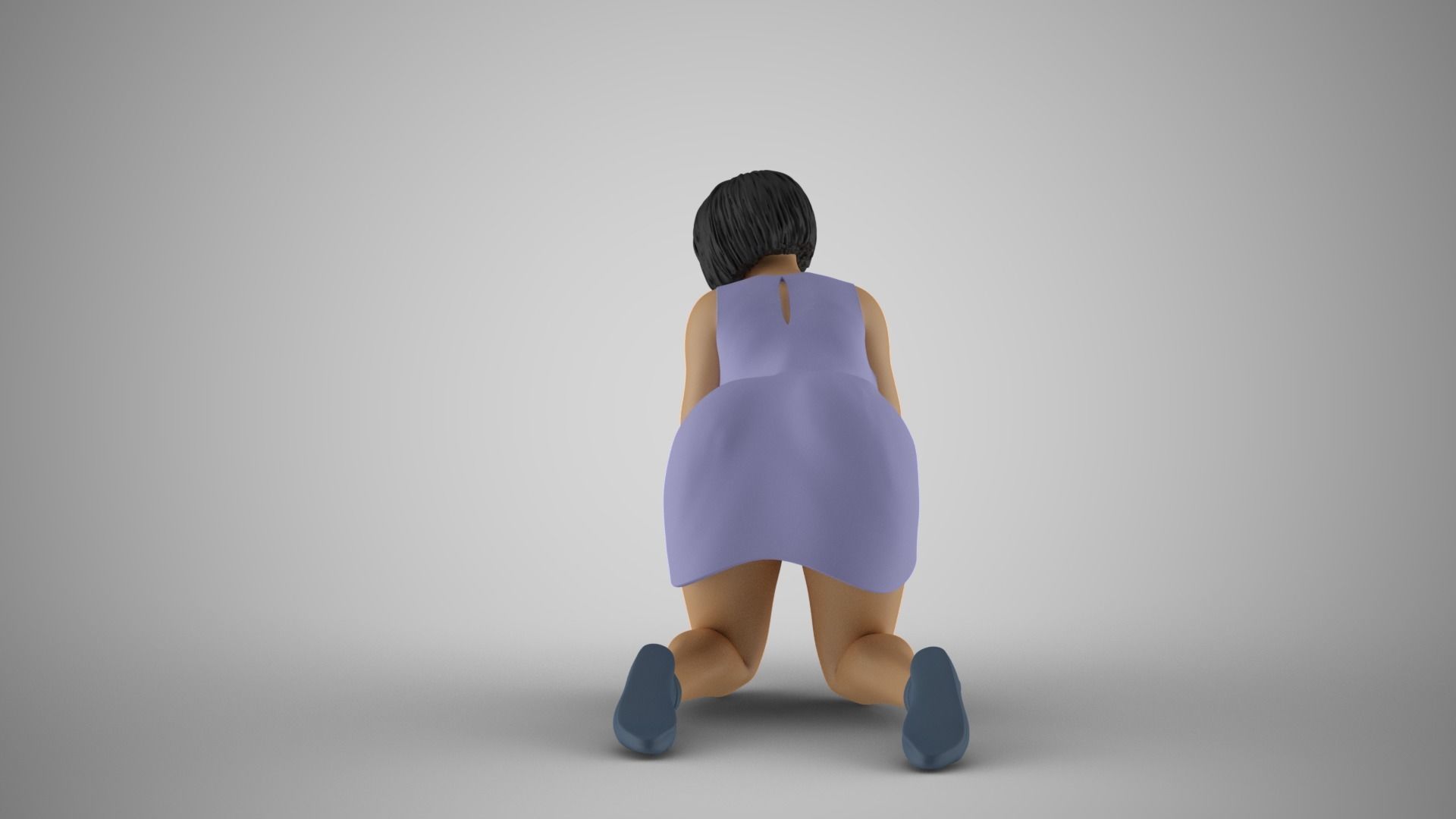 Woman Leaning with Arms 3D print model_8