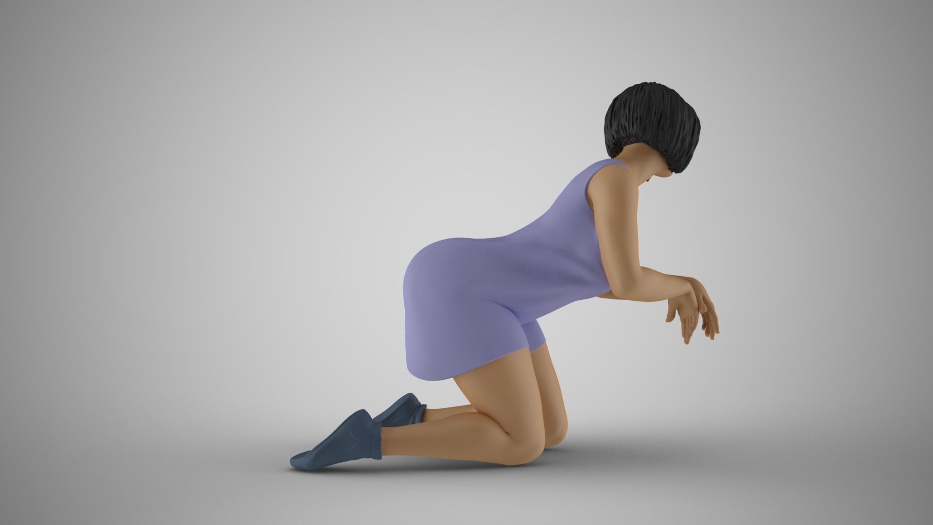 Woman Leaning with Arms 3D print model_5