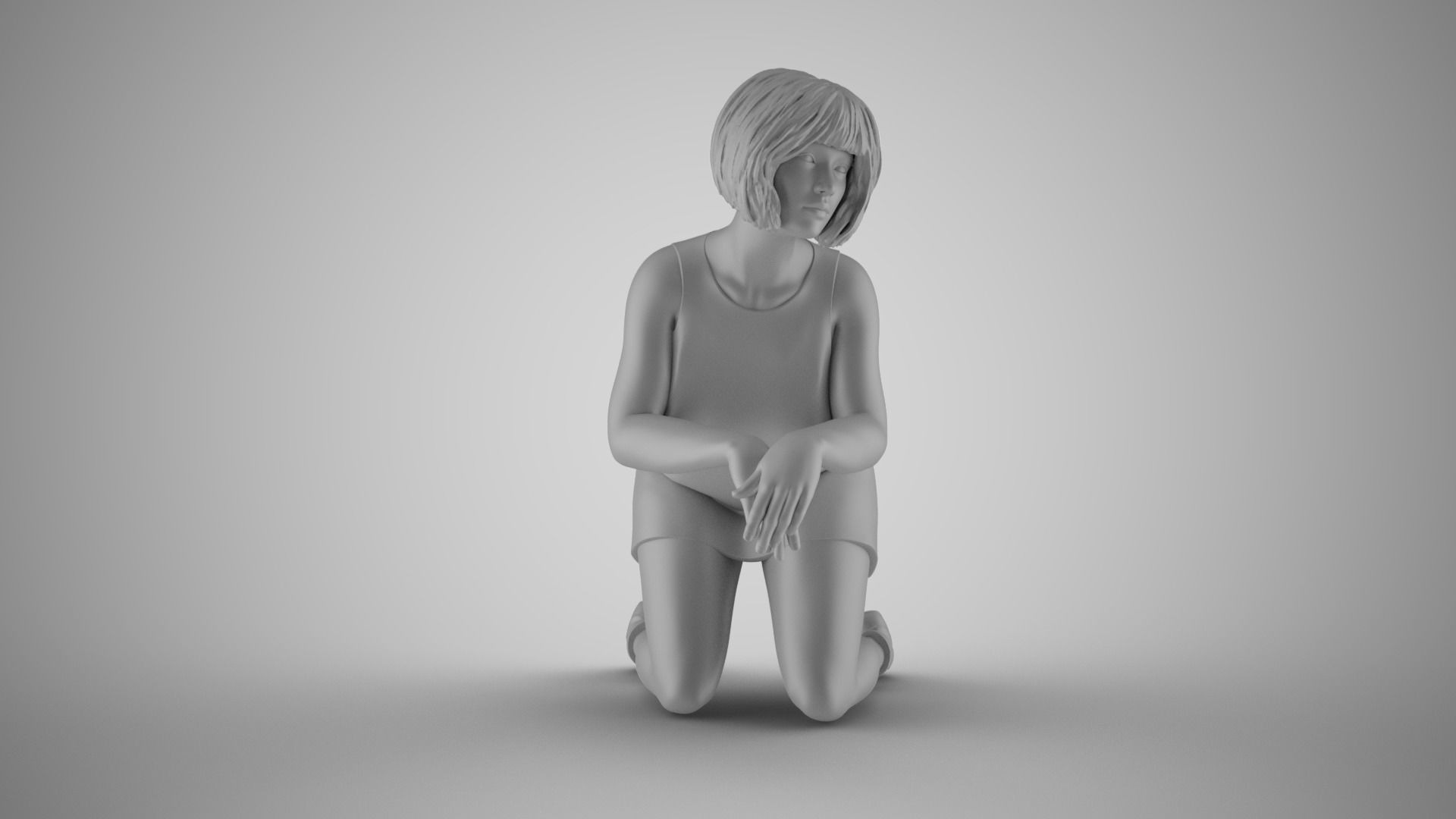 Woman Leaning with Arms 3D print model_2