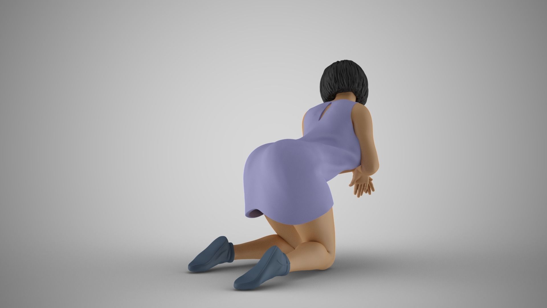 Woman Leaning with Arms 3D print model_7
