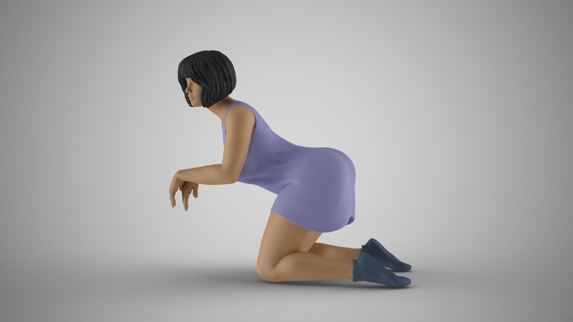 Woman Leaning with Arms 3D print model_10