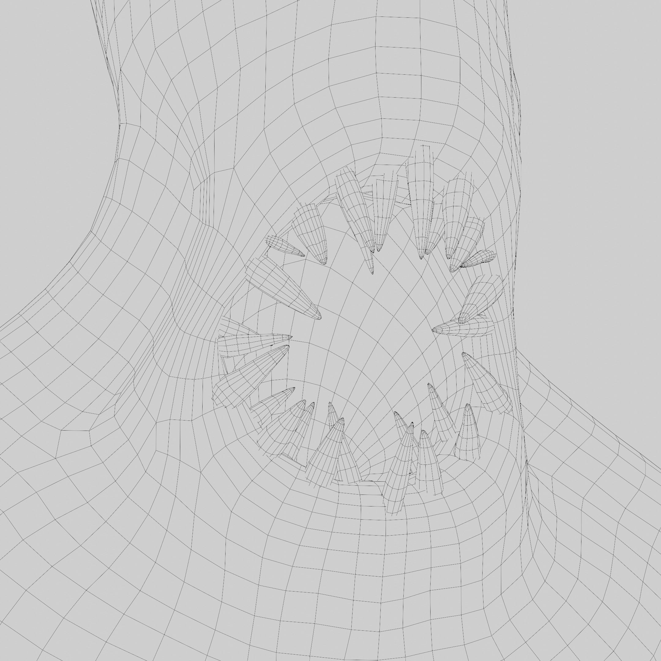 Horror creature Low-poly 3D model_10