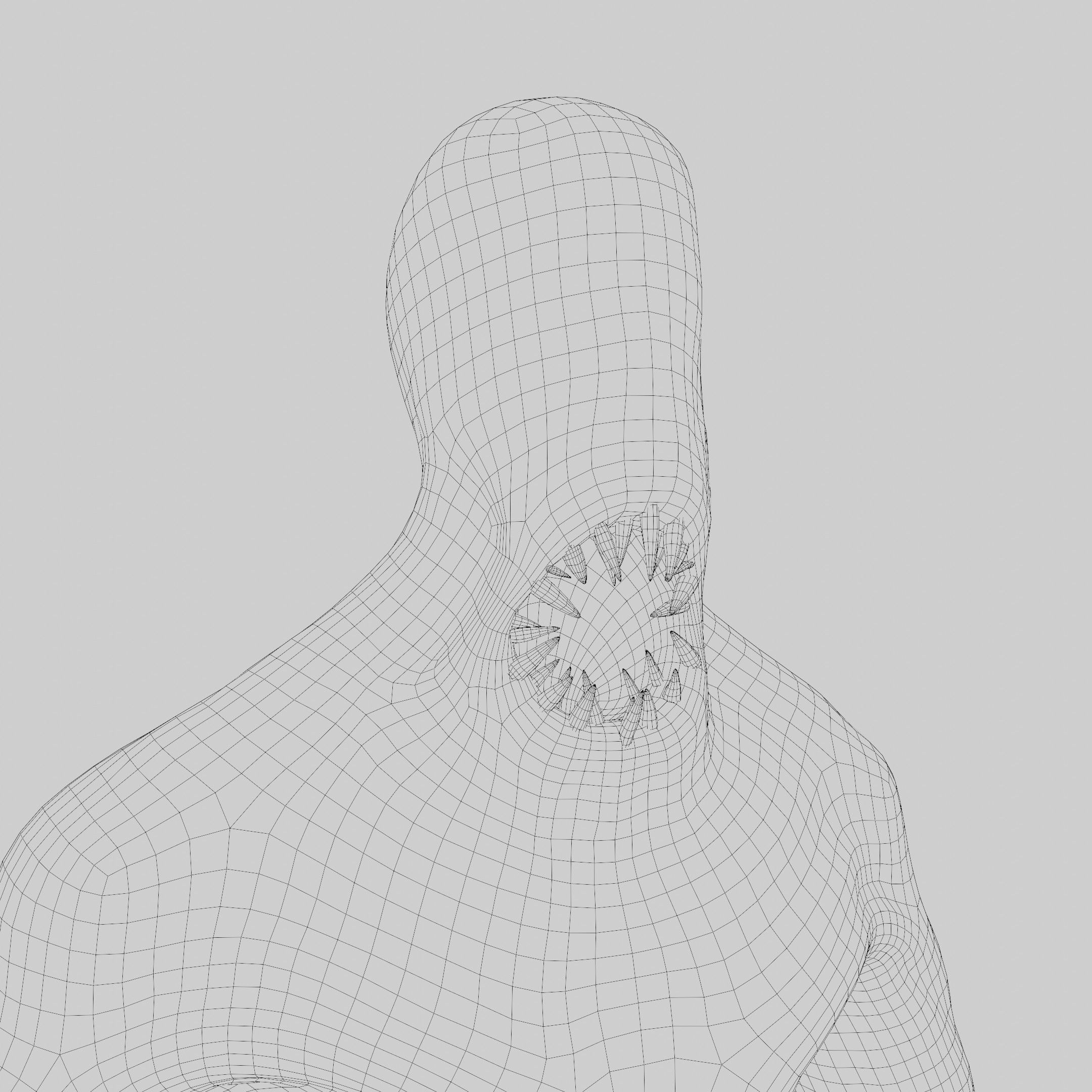 Horror creature Low-poly 3D model_6