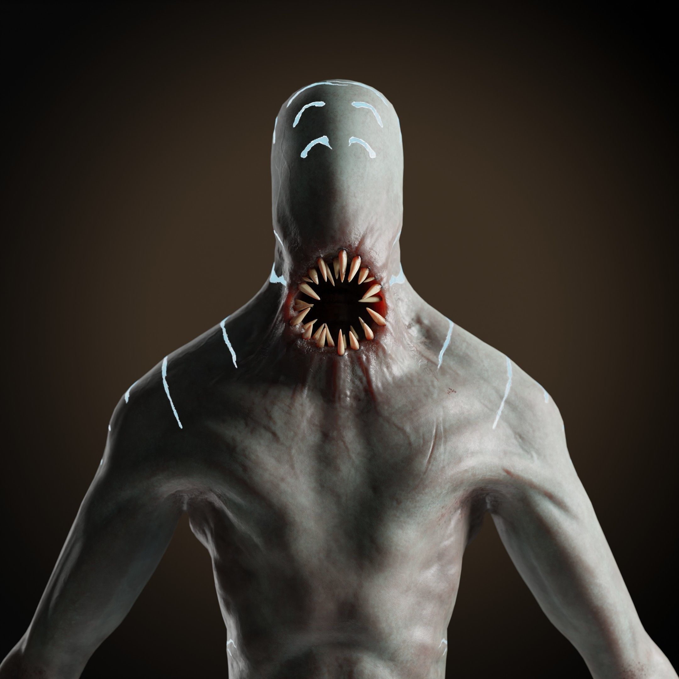 Horror creature Low-poly 3D model_13
