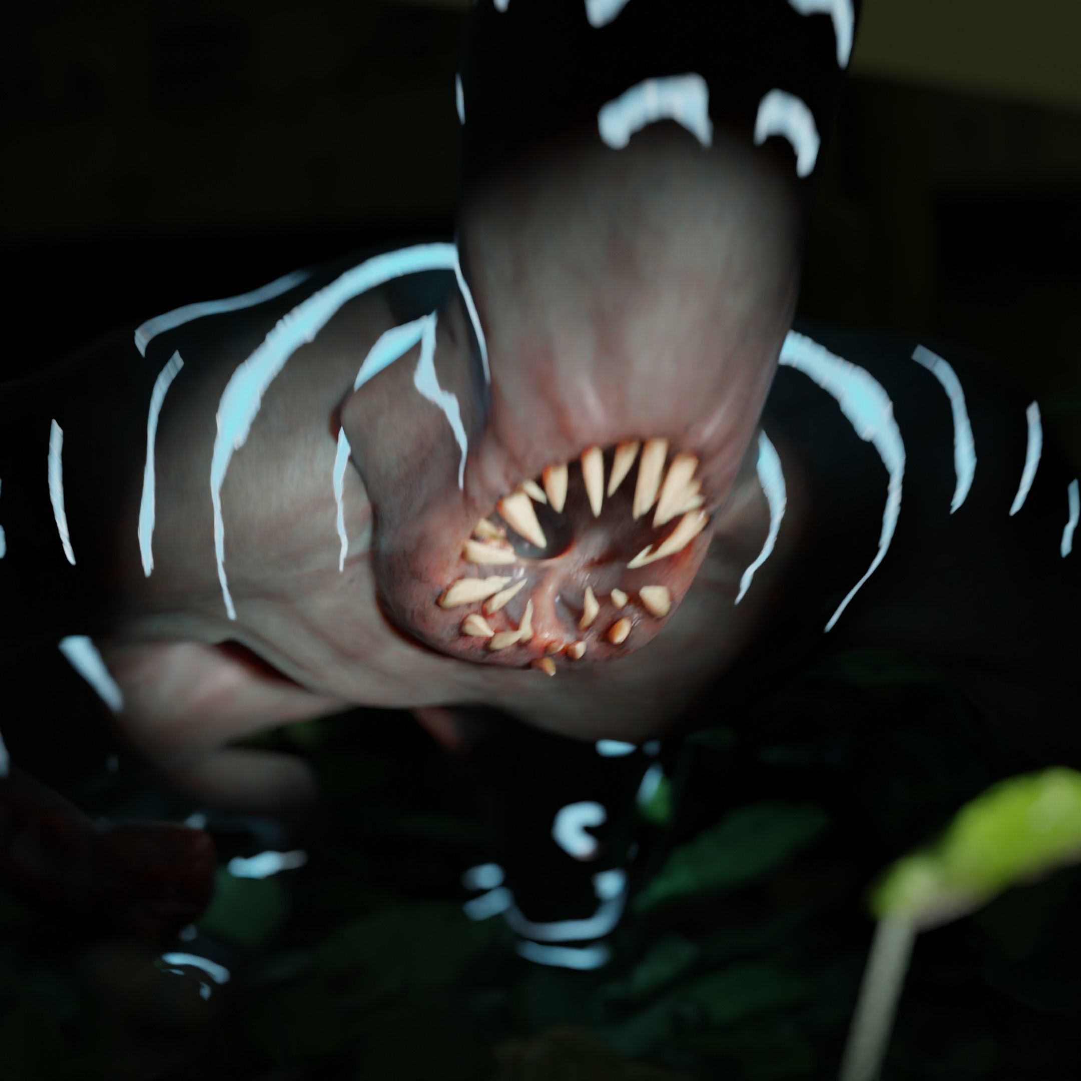 Horror creature Low-poly 3D model_7