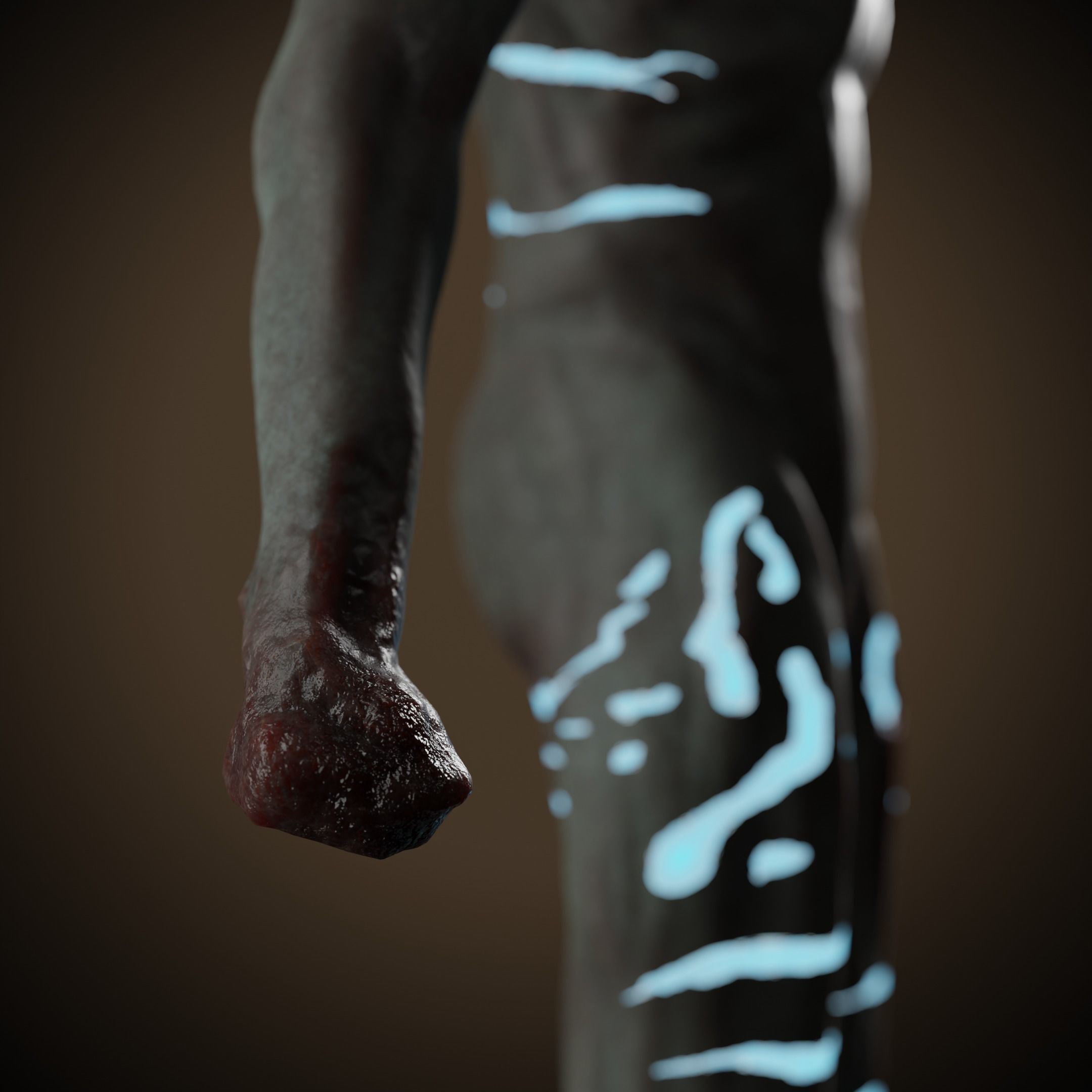 Horror creature Low-poly 3D model_14