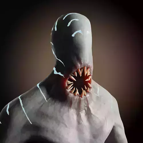 Horror creature Low-poly 3D model