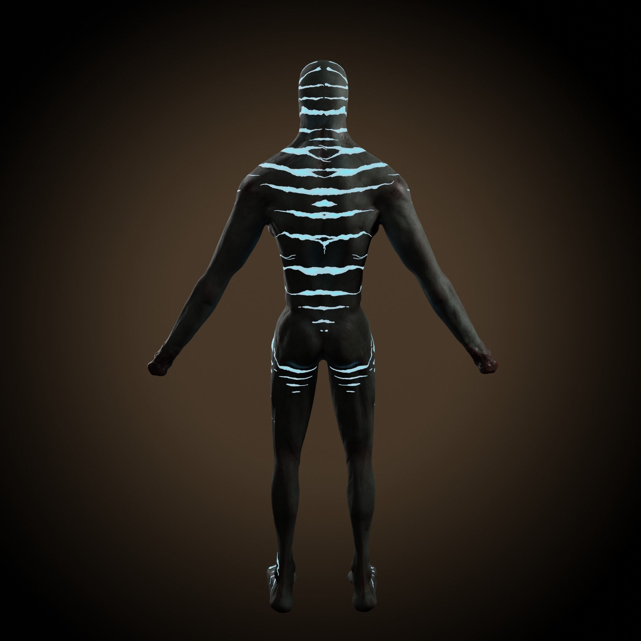 Horror creature Low-poly 3D model_5