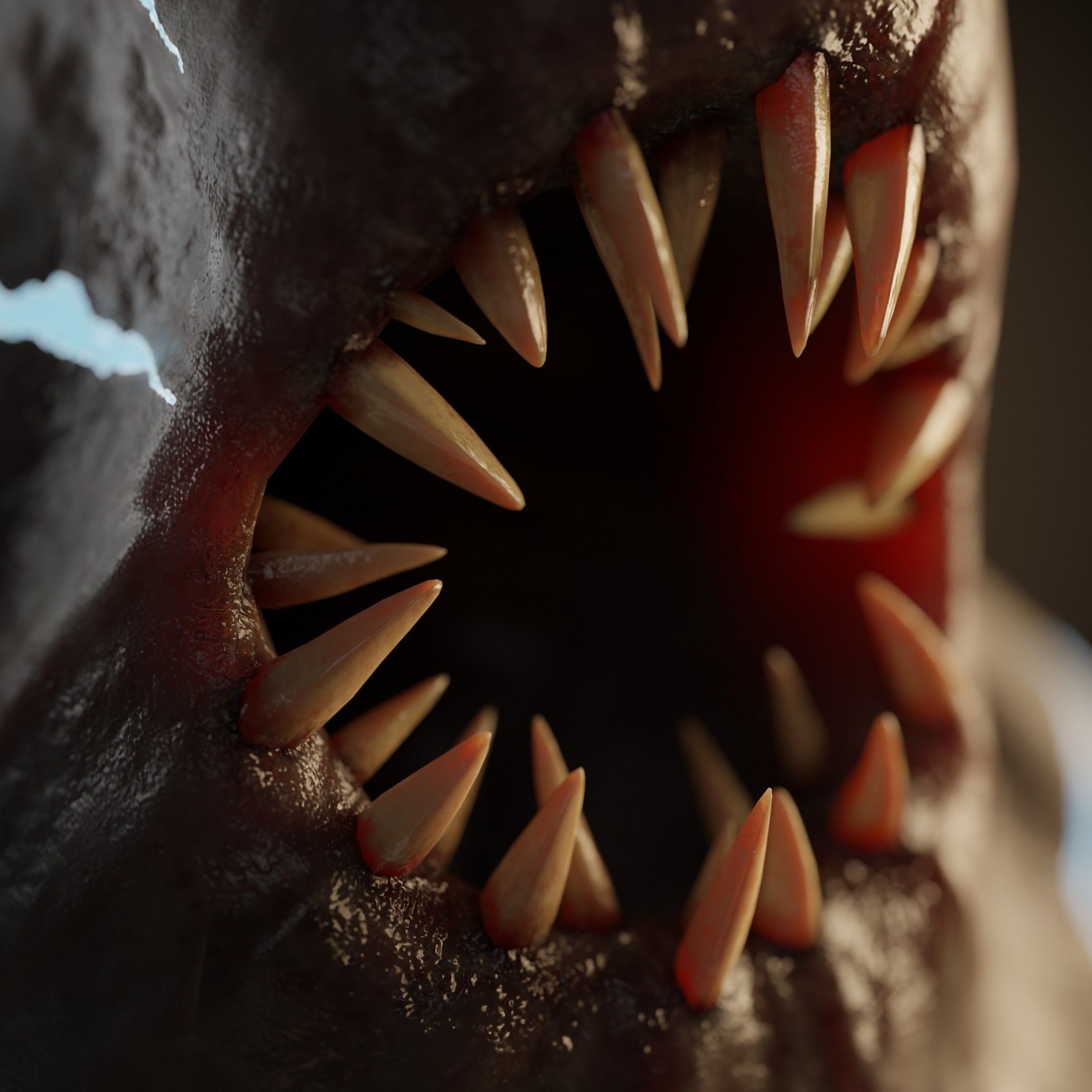 Horror creature Low-poly 3D model_9