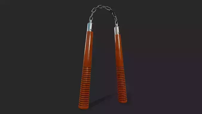 Nunchaku  - Tutorial Included Low-poly 3D model