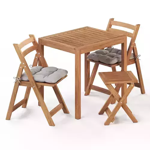 NAMMARO Table stool and 2 folding chairs IKEA