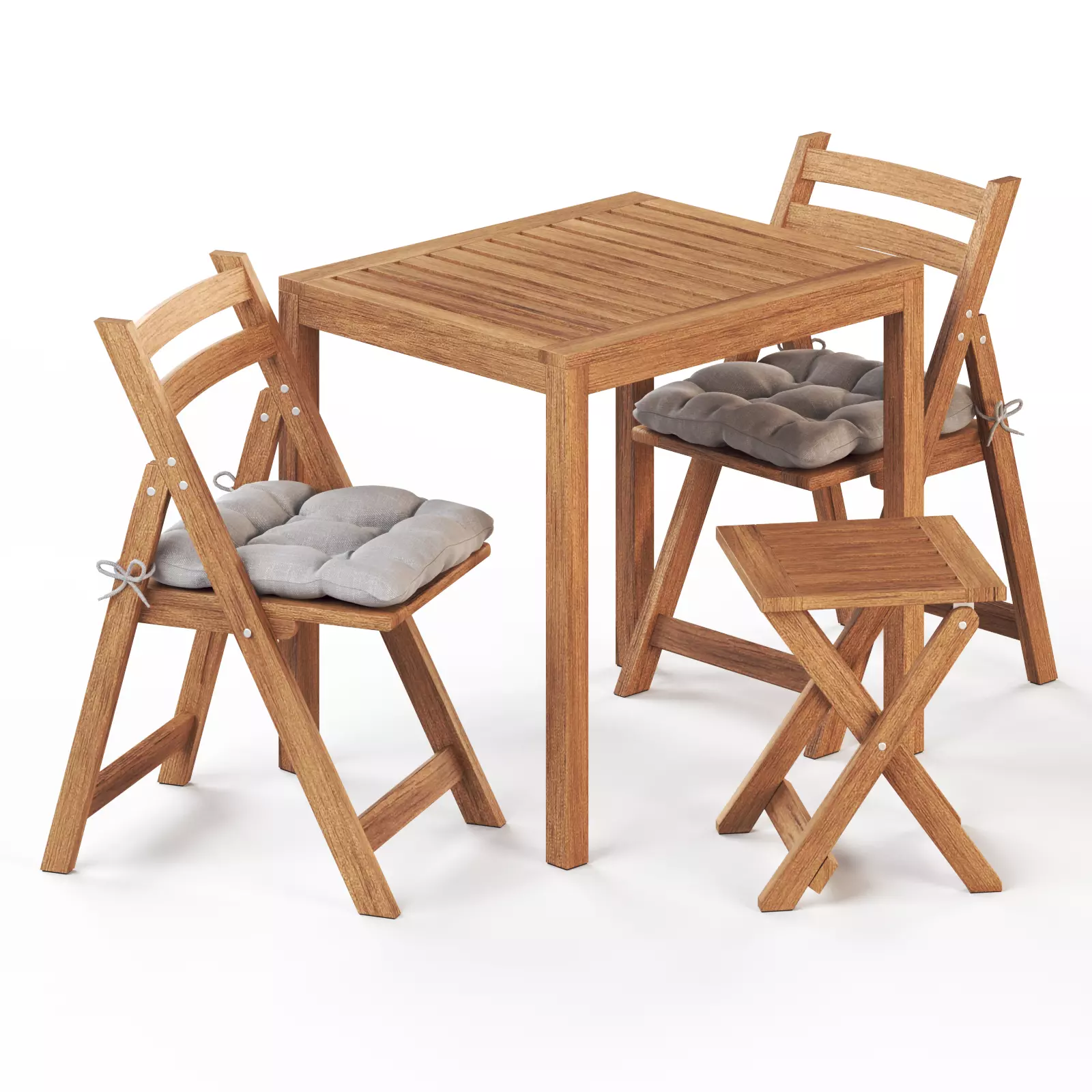 NAMMARO Table stool and 2 folding chairs IKEA 3D model_0