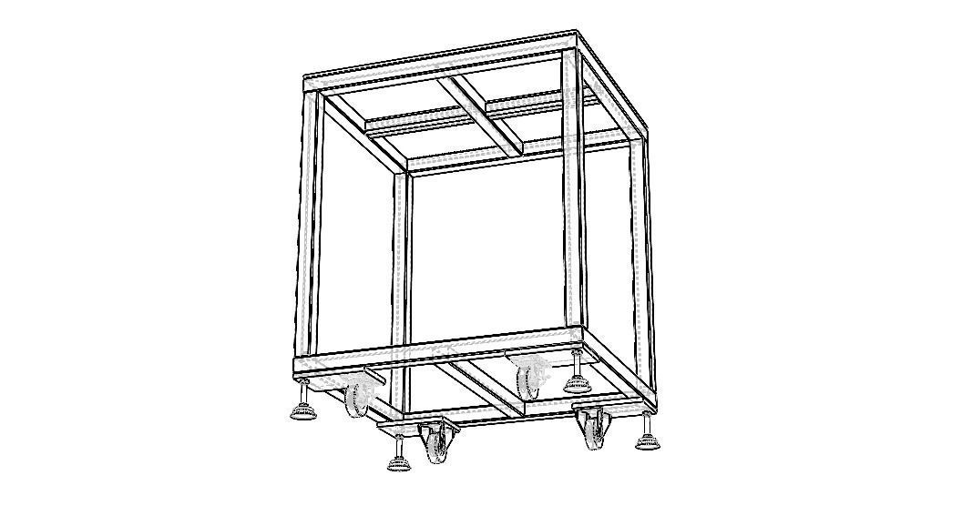 Mobile Steel Workbench WL67 3D model_14