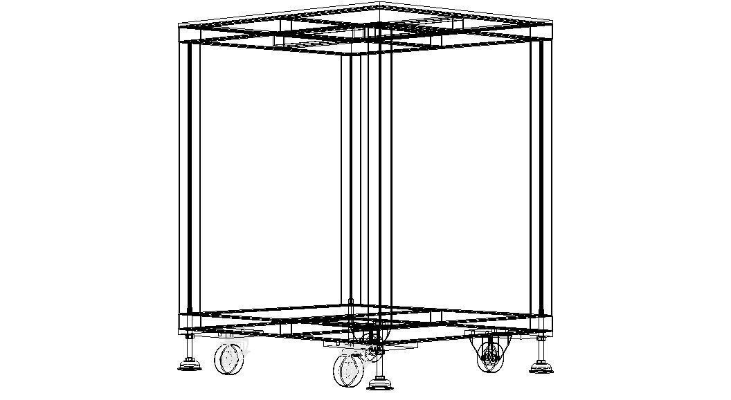 Mobile Steel Workbench WL67 3D model_12