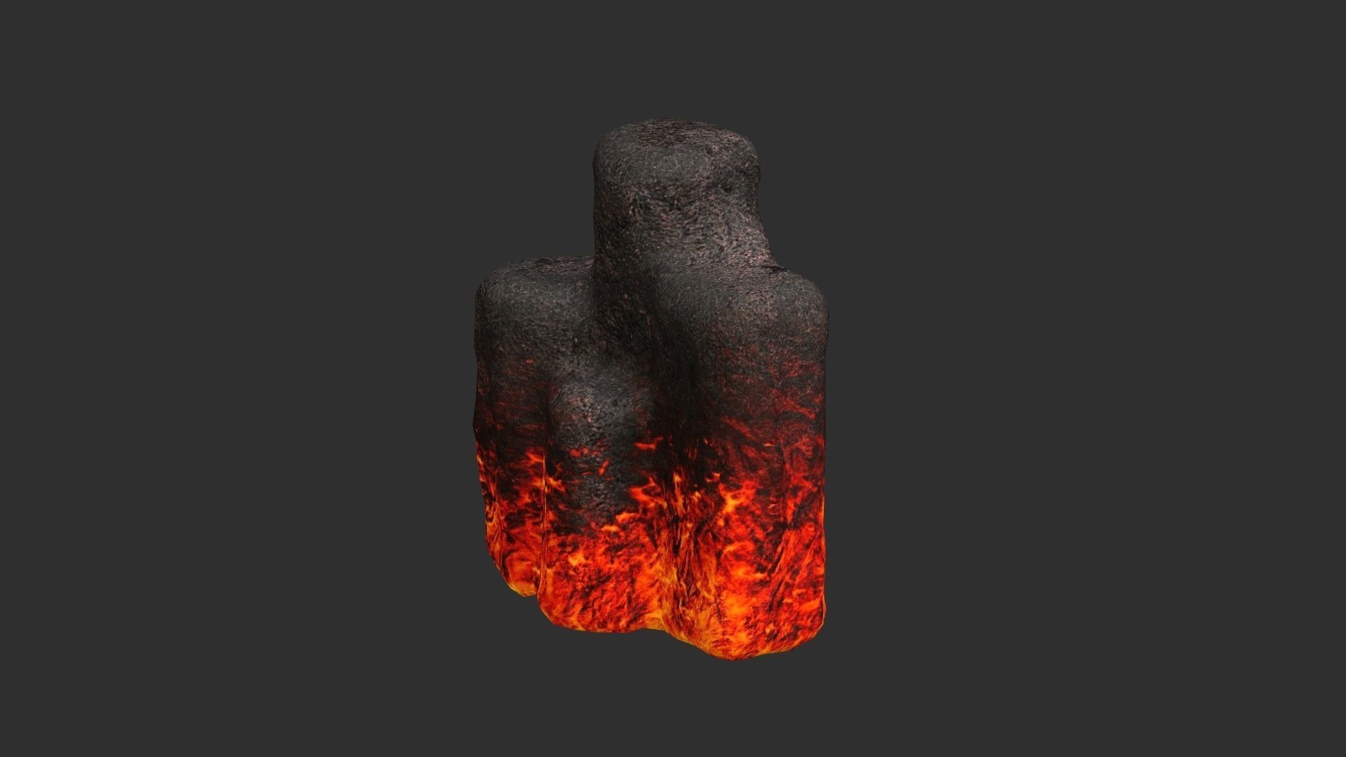 Rock Set 01 - Lava Low-poly 3D model_8