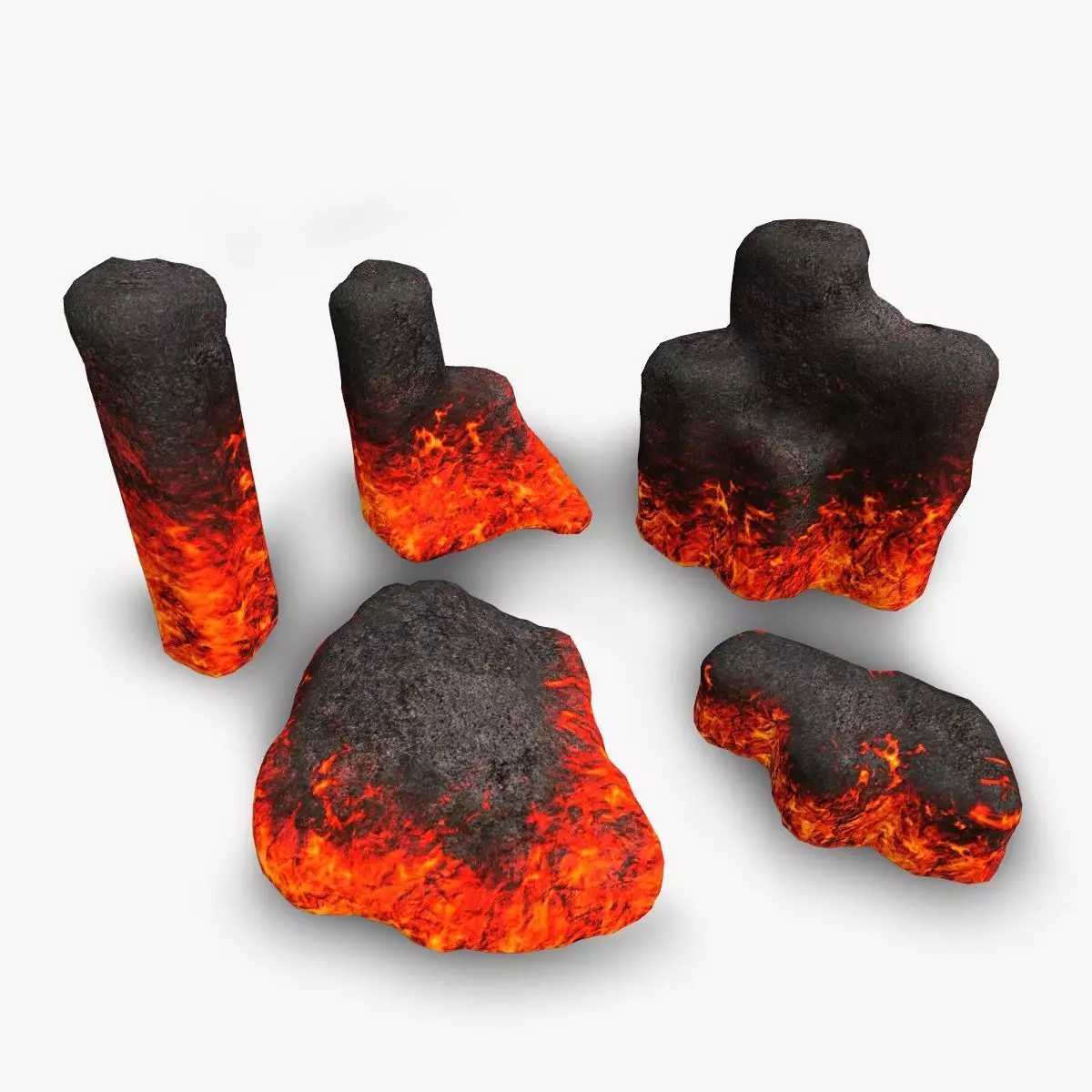 Rock Set 01 - Lava Low-poly 3D model_0