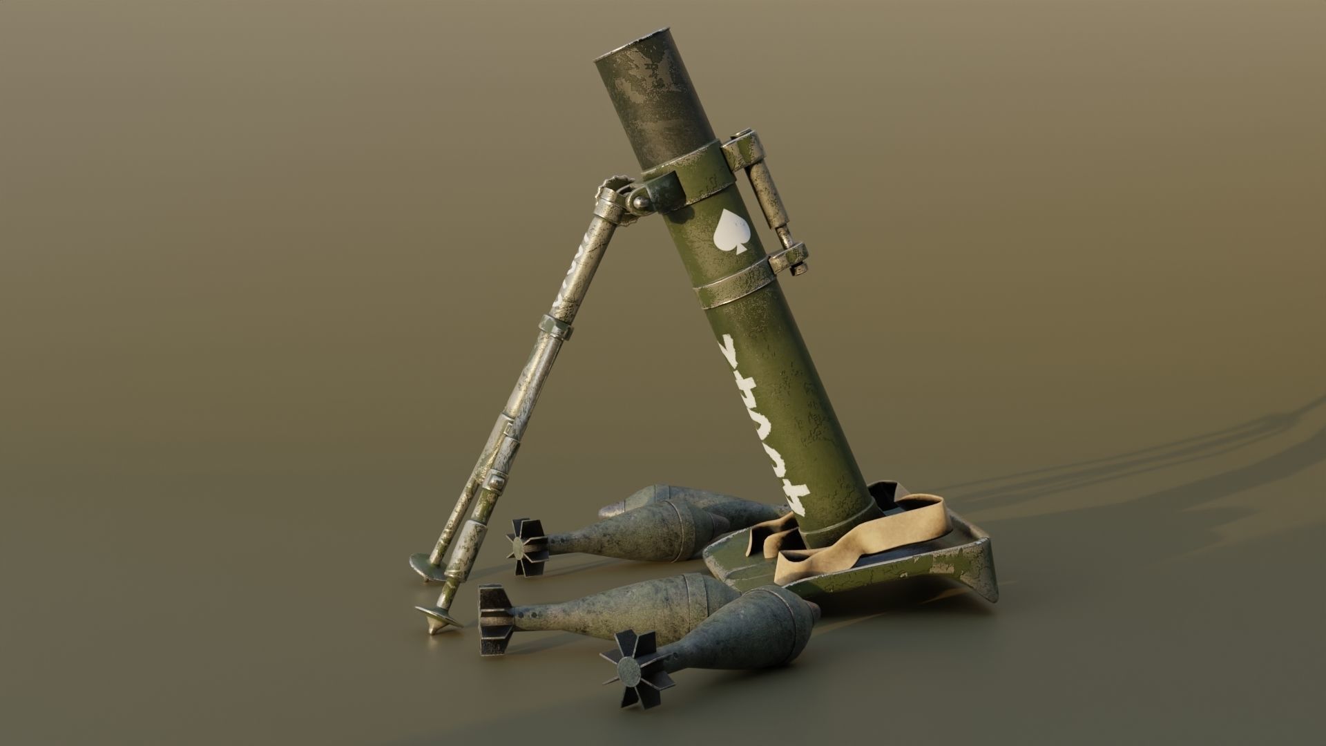 Mortar and Rocket 3D Model Wtih Blender 3D model_3