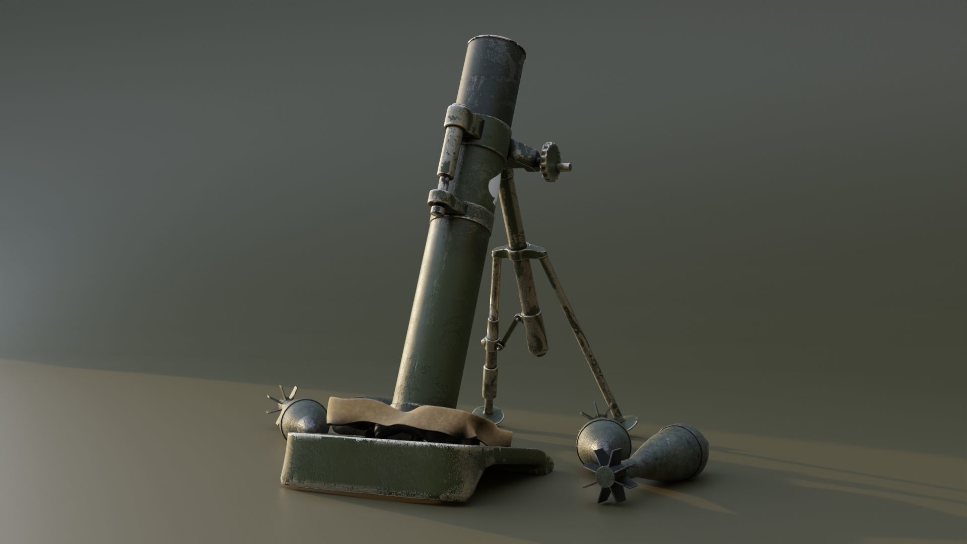 Mortar and Rocket 3D Model Wtih Blender 3D model_5