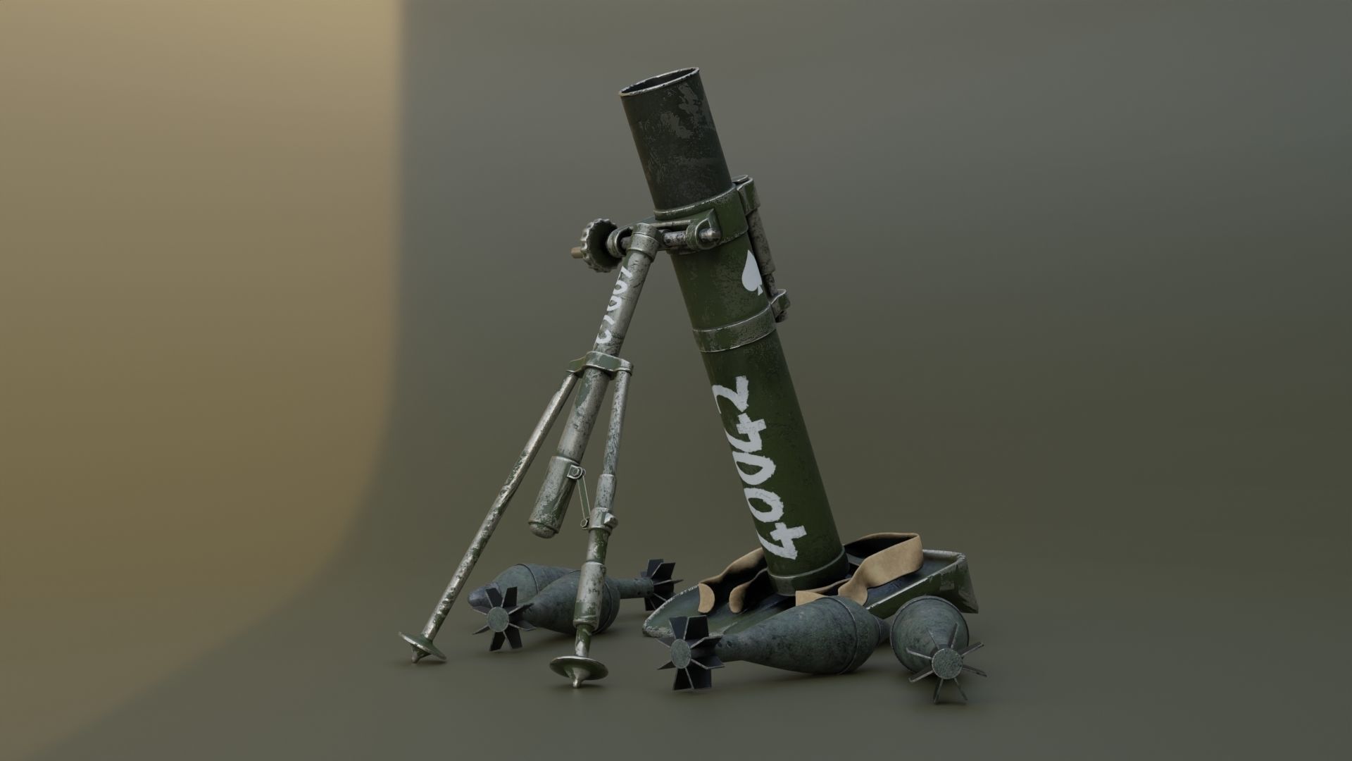 Mortar and Rocket 3D Model Wtih Blender 3D model_2