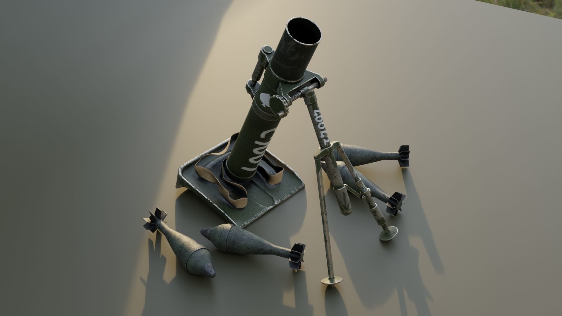 Mortar and Rocket 3D Model Wtih Blender 3D model_8