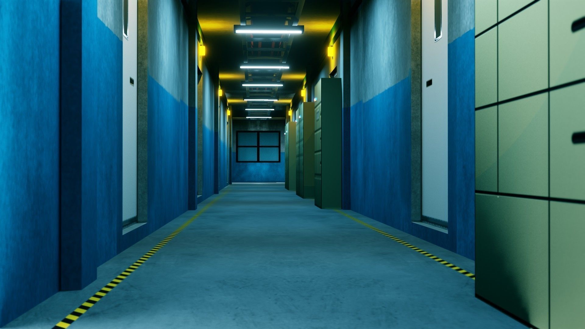 Modular Basement Corridor - Game Ready - PBR Low-poly 3D model_2