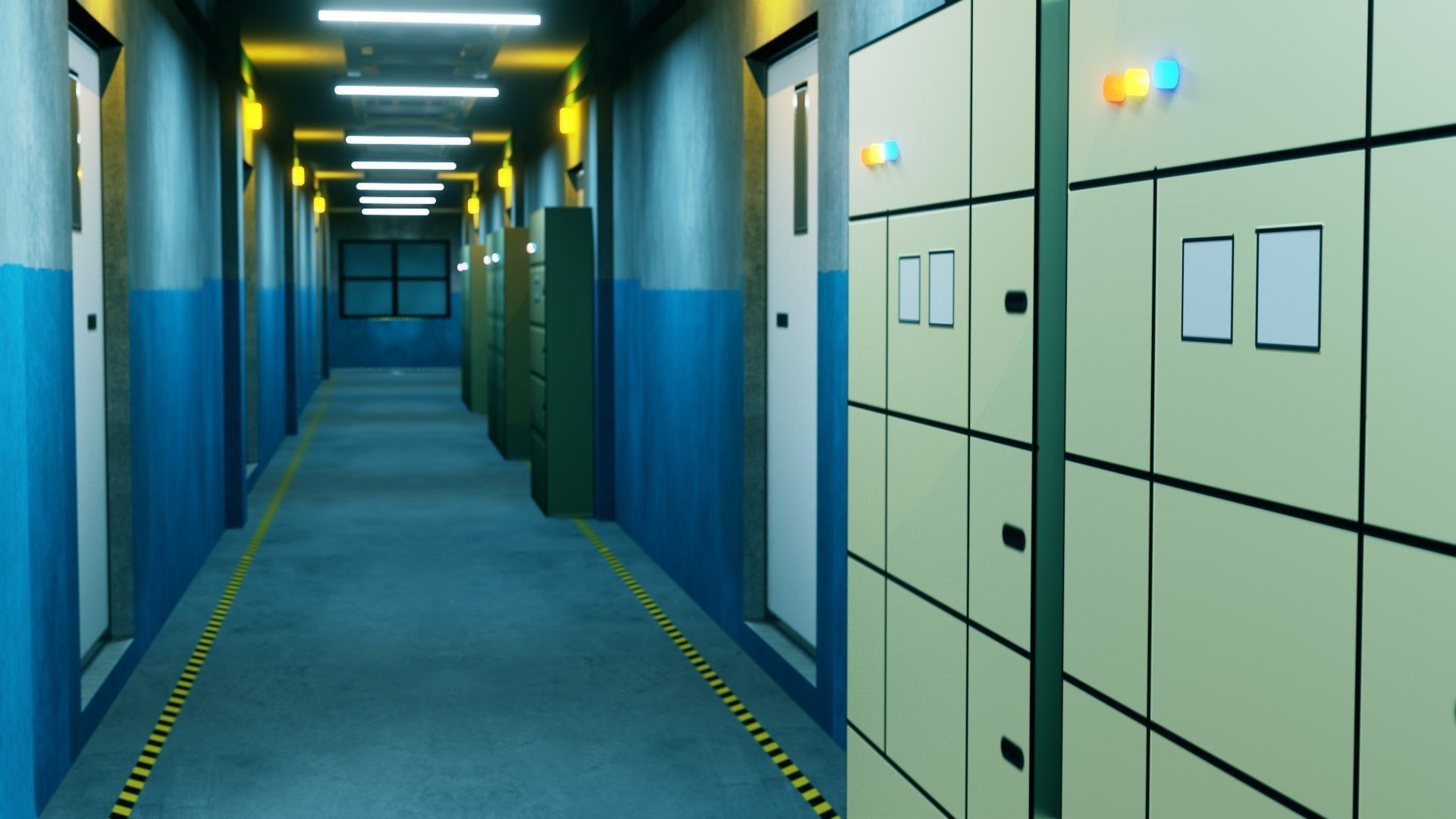 Modular Basement Corridor - Game Ready - PBR Low-poly 3D model_1