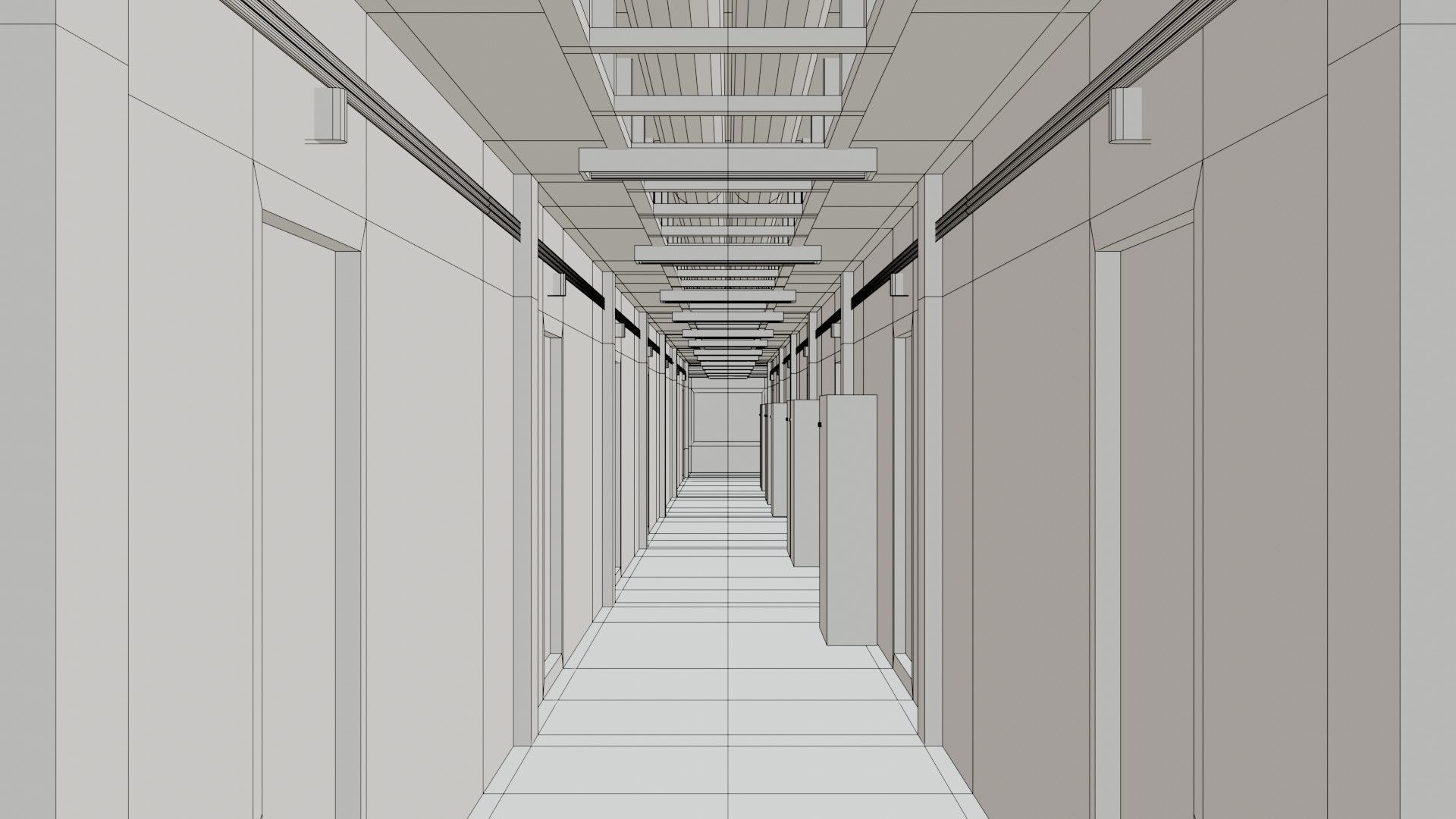 Modular Basement Corridor - Game Ready - PBR Low-poly 3D model_6