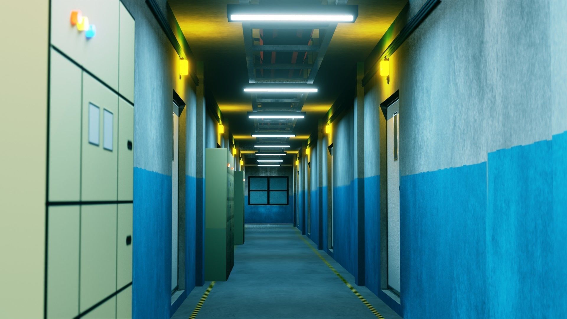 Modular Basement Corridor - Game Ready - PBR Low-poly 3D model_3