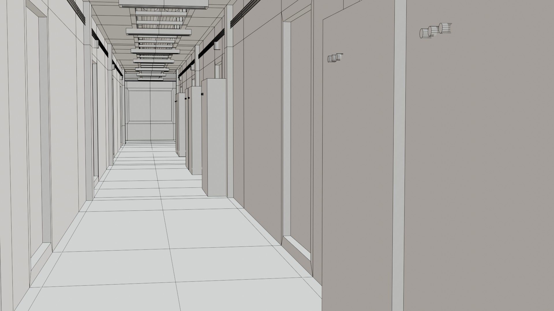 Modular Basement Corridor - Game Ready - PBR Low-poly 3D model_7